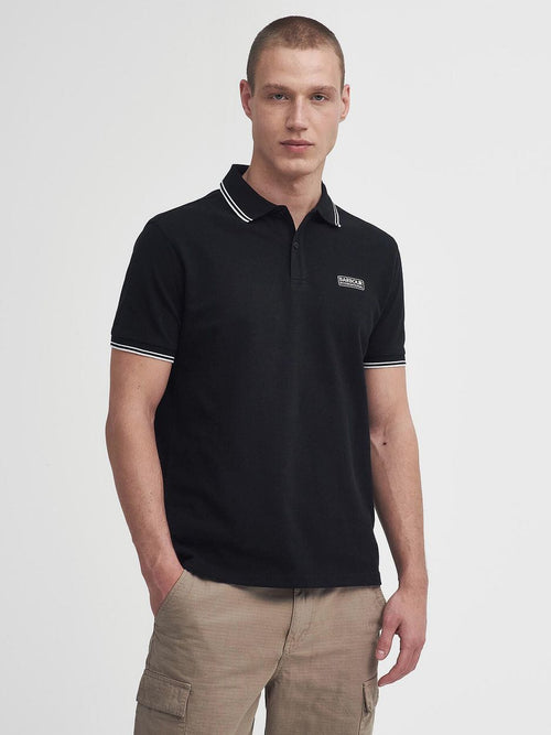 International piqué poloshirt evan tipped zwart