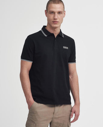 International piqué poloshirt evan tipped zwart