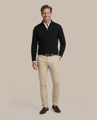Merino halve rits trui zwart