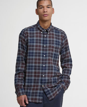 Barbour fortrose overhemd tartan donkerblauw bruin