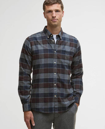 Barbour valley overhemd ruit antraciet bruin