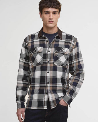 Barbour overshirt ruit grasmoor donkerblauw | Regular-fit