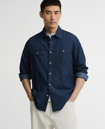 International dufton overhemd chambray indigo