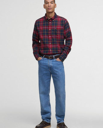 Barbour fortrose overhemd tartan rood