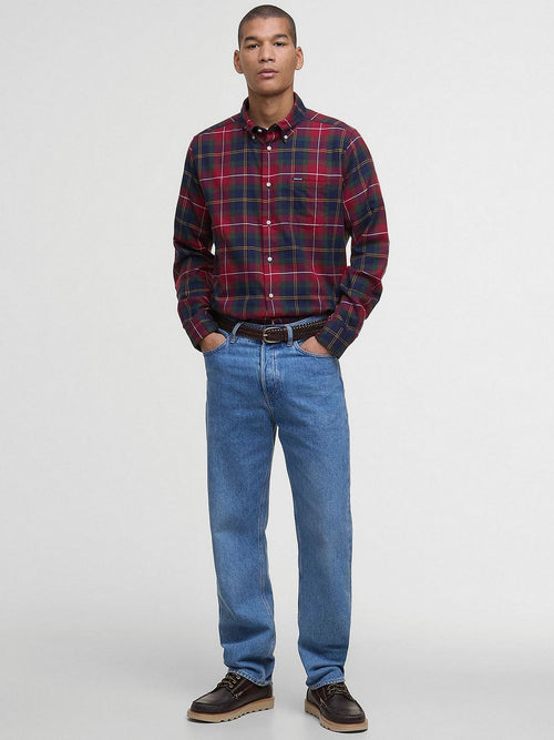 Barbour fortrose overhemd tartan rood