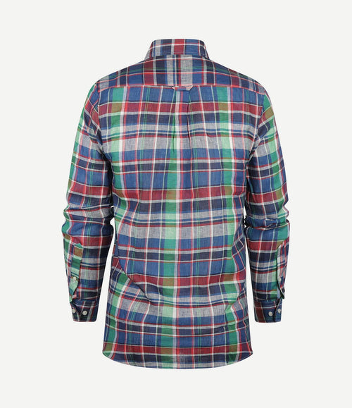 Overhemd linnen ruit multicolour