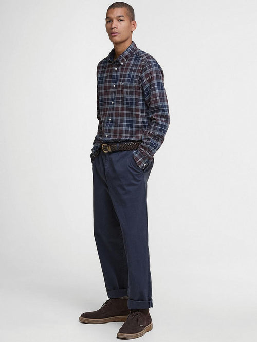 Fortrose overhemd tartan donkerblauw bruin