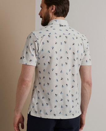 Short sleeves overhemd print grijs