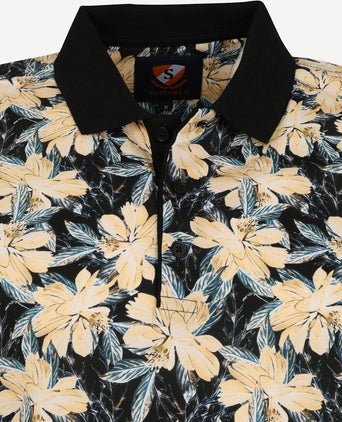 Polo bloemen donkerblauw donkerblauw