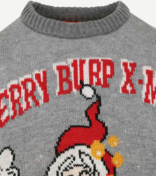 Kersttrui multicolour grijs lampjes