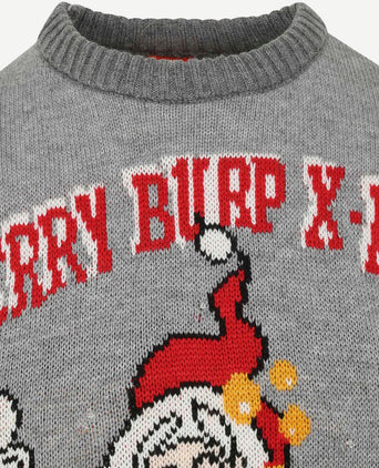 Kersttrui multicolour grijs lampjes