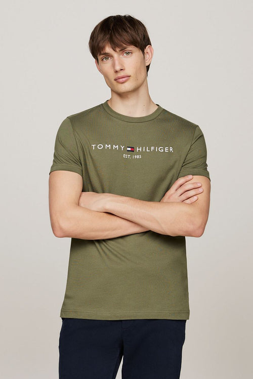 T-shirt logo olijfgroen