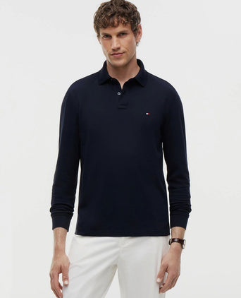 Poloshirt long sleeve donkerblauw