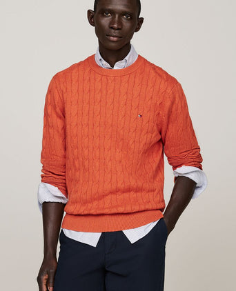 Pullover cable oranje