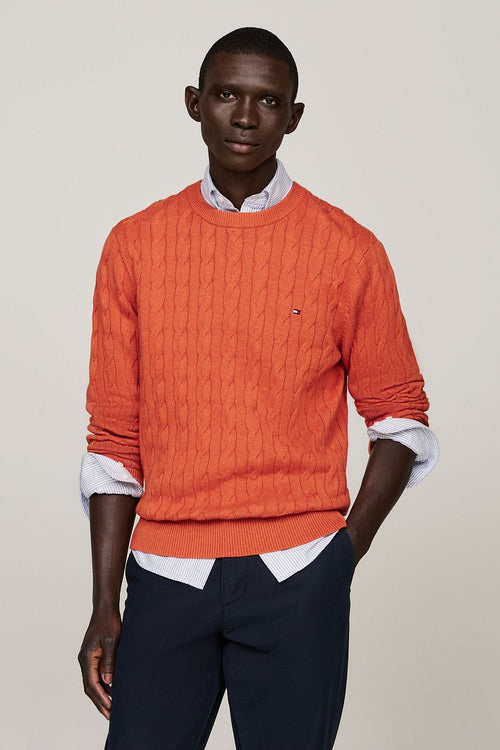 Pullover cable oranje