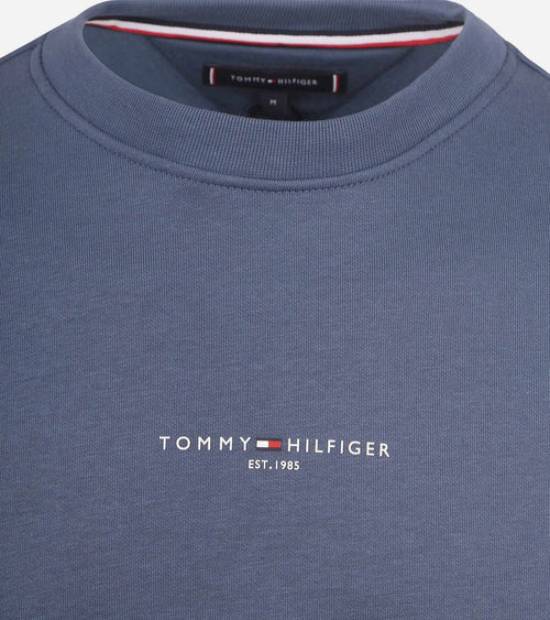 Sweater logo tipped donkerblauw