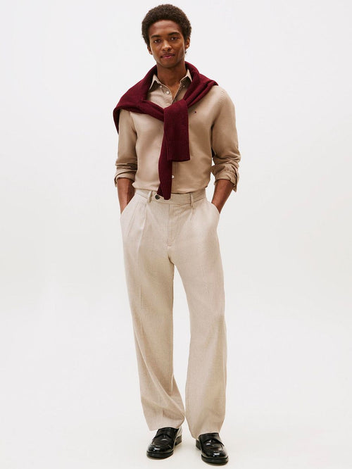 Tommy Hilfiger Oxford overhemd camel | Regular-fit