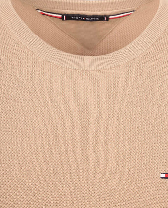 Tommy Hilfiger structure trui beige | Regular-fit