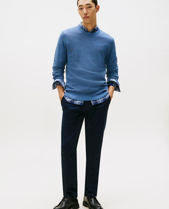 Tommy Hilfiger structure trui blauw | Regular-fit