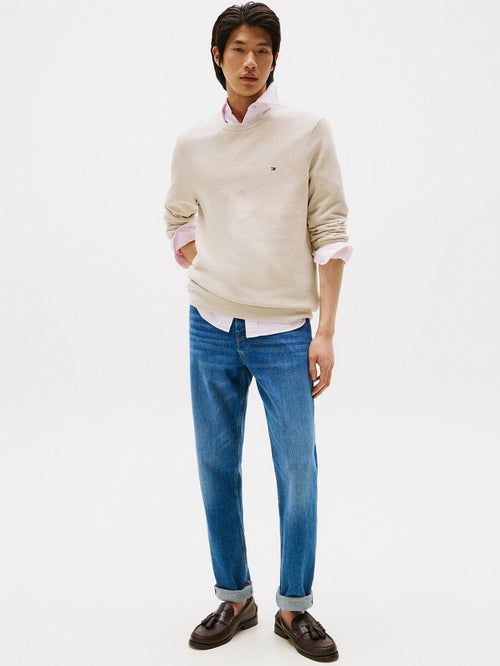 Tommy Hilfiger structure trui beige | Regular-fit