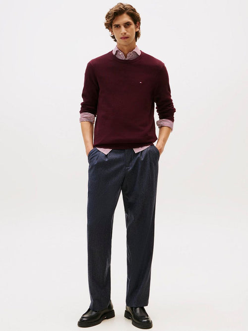 Tommy Hilfiger structure trui bordeaux | Regular-fit