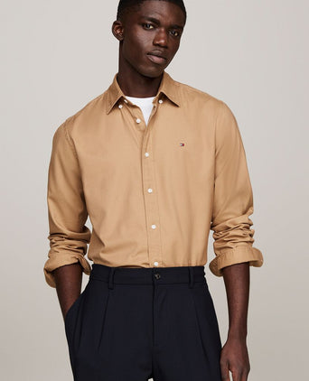 Overhemd brushed beige