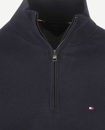 Tommy Hilfiger halve rits trui essential donkerblauw | Regular-fit