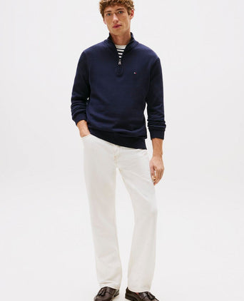 Tommy Hilfiger halve rits trui essential donkerblauw | Regular-fit