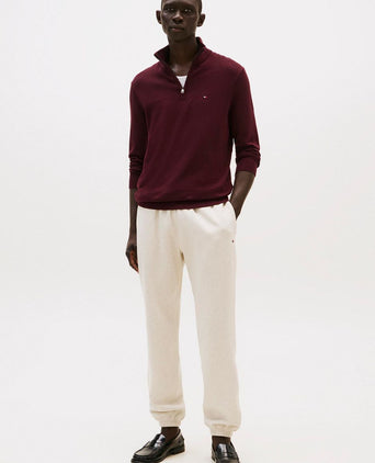 Tommy Hilfiger halve rits trui essential bordeaux | Regular-fit