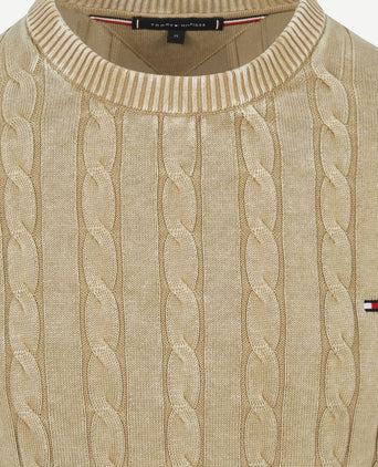 Tommy Hilfiger pullover cable sandalwood | Regular-fit