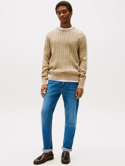 Tommy Hilfiger pullover cable sandalwood | Regular-fit