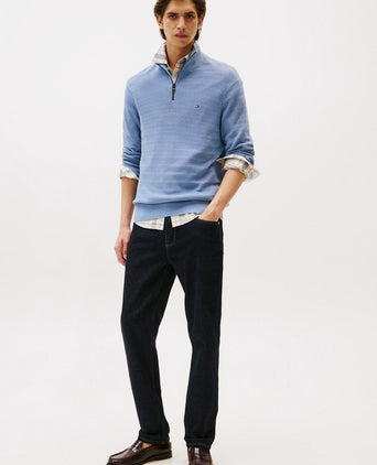Pullover halfzip structure indigo