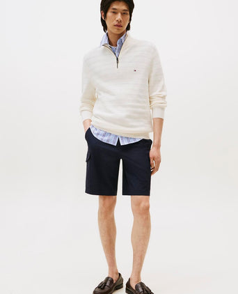 Tommy Hilfiger pullover halfzip structure ivory | Regular-fit