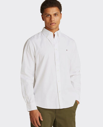 Poplin overhemd flex wit
