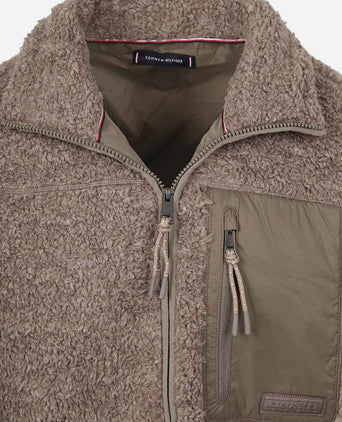 Tommy Hilfiger vest teddy fleece taupe | Regular-fit