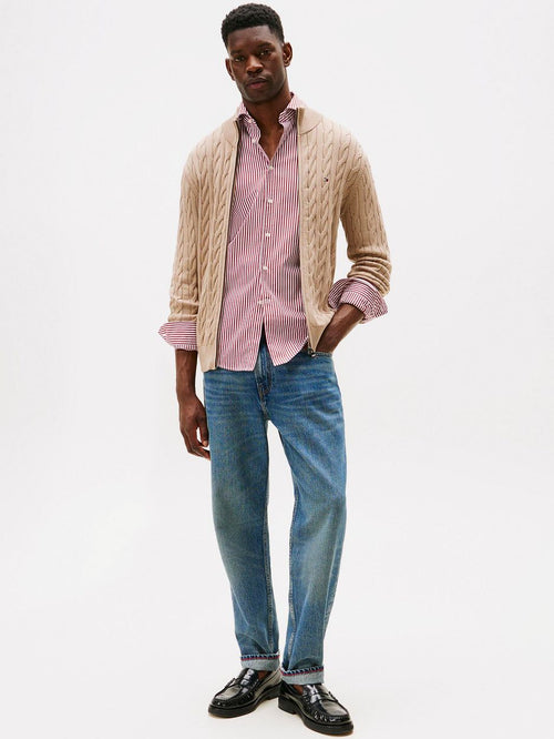 Tommy Hilfiger vest zip cable beige | Regular-fit