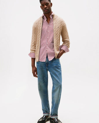Vest zip cable beige