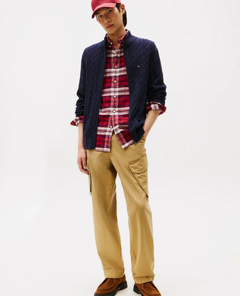 Tommy Hilfiger vest zip cable donkerblauw | Regular-fit