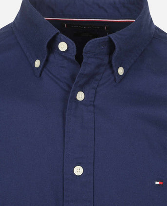 Tommy Hilfiger flanel overhemd donkerblauw | Regular-fit