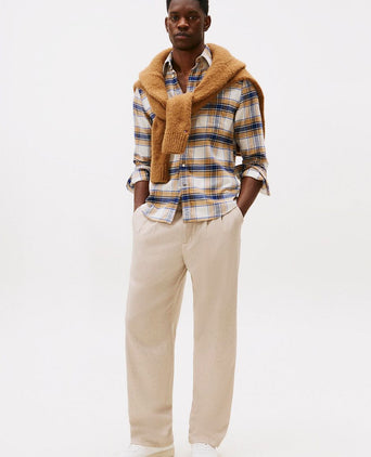 Tommy Hilfiger flanel overhemd ruit beige | Regular-fit