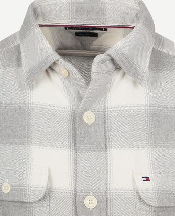 Tommy Hilfiger overshirt flanel ruit grijs | Regular-fit