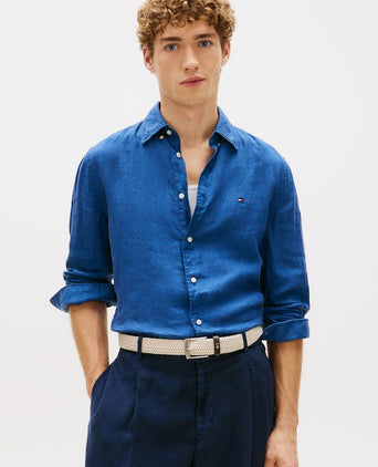 Overhemd linnen indigo