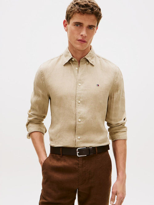 Overhemd linnen beige