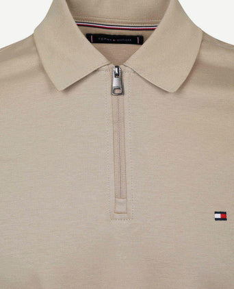 Half-zip polo interlock beige