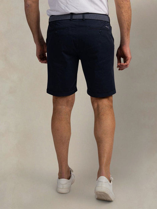 Shorts twill stretch lake donkerblauw