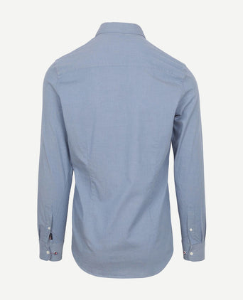 NZA shirt James twill melange blauw | Regular-fit