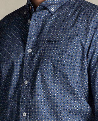NZA shirt kylan poplin print blauw | Regular-fit