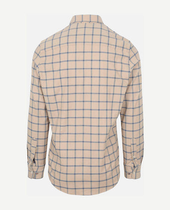 NZA shirt armando flanel ruit beige | Regular-fit