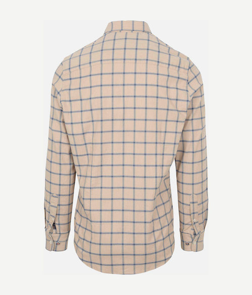 NZA shirt armando flanel ruit beige | Regular-fit