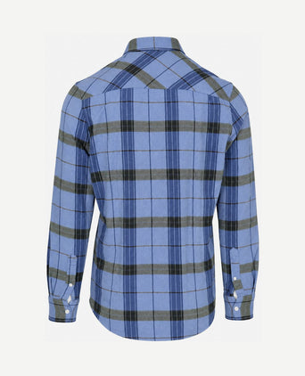 Overhemd bd waihi flannel check ink blue